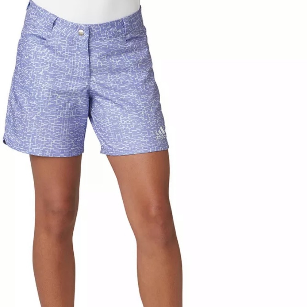 Adidas Girls Golf Print Shorts Purple White